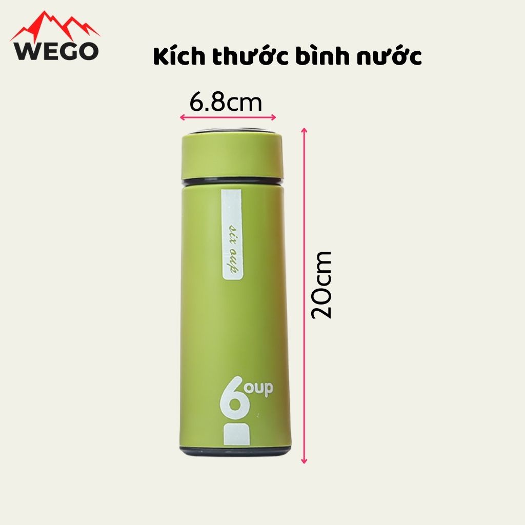 Bình nước giữ nhiệt thể thao đa năng 500ml 2 lớp nhỏ gọn tiện lợi WEGO