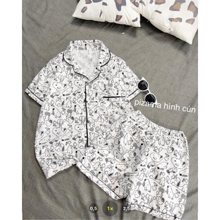 Bộ Pijama Ngắn Tay - Bộ Ngủ hình cún Ulzzang Cute Hot Trend 2021