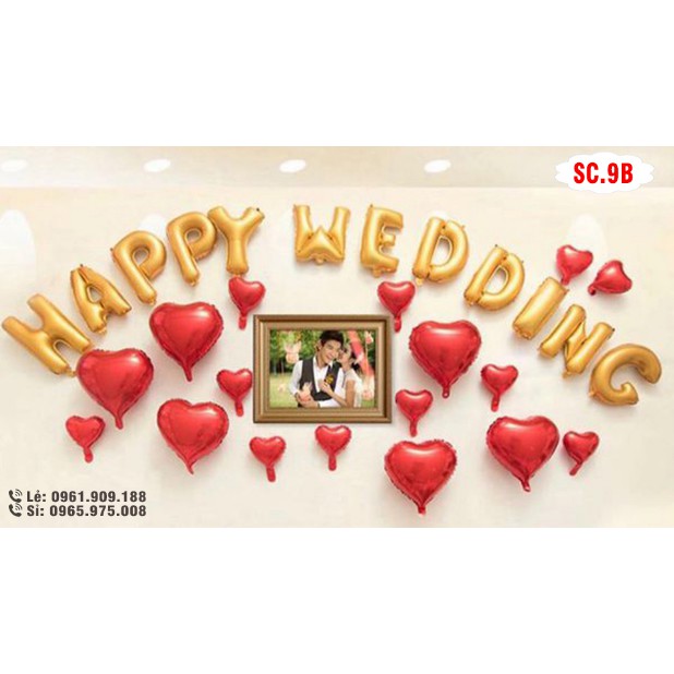 BONG BÓNG TRANG TRÍ ĐÁM CƯỚI SET HAPPY WEDDING