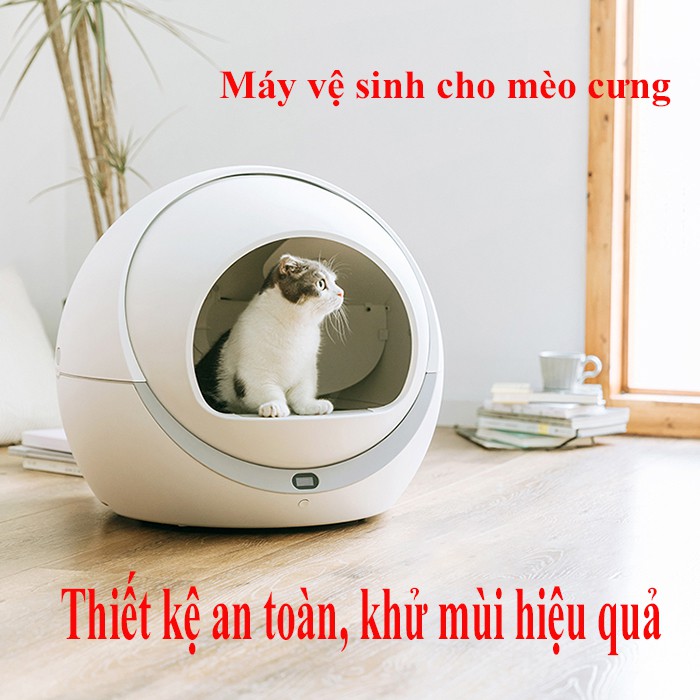 Nhà vệ sinh cho mèo tự động PETREE có kết nối wifi, Máy Dọn Phân Mèo Tự Động