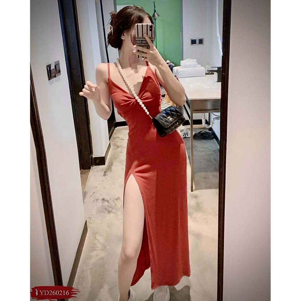[MẪU MỚI] Đầm Body 2 Dây Xoắn Ngực Có Mút Xẻ Đùi Thun Borip Thích Hợp Mặc Đi Tiệc Đi Làm Đi Chơi | BigBuy360 - bigbuy360.vn