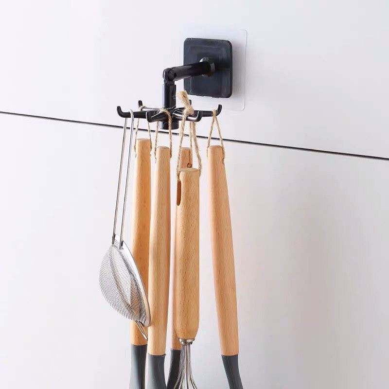 Combo 2 Móc Dính Nhiều Nhánh Xoay 360 Đa Năng - Móc Dính Treo Tường, Móc Đồ Trong Nhà