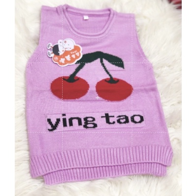 Áo gile len bé gái 7-18kg mẫu GL02 (quả cherry)