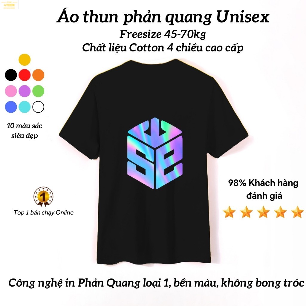 Áo Thun Phản Quang SWE form rộng unisex tay lỡ chất Cotton cao cấp freesize cho nam và nữ, co giãn thoải mái PQ32 4T