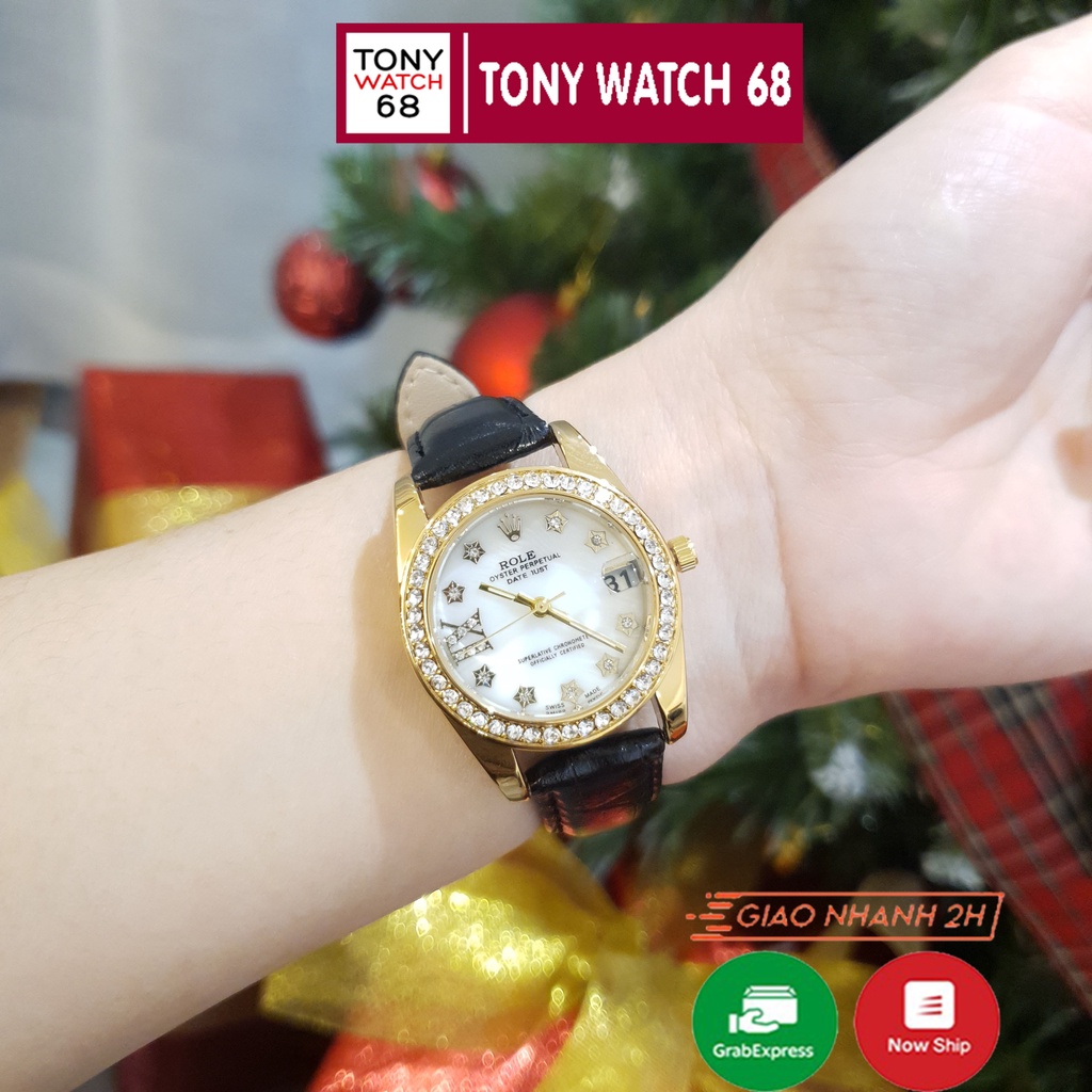 Đồng hồ nữ dây da Winsley chính hãng đẹp đính đá Role viền mạ vàng giá rẻ thời trang | BigBuy360 - bigbuy360.vn