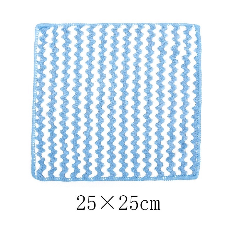 Khăn Lau Chén Dĩa Bằng Sợi Micro Mềm Thấm Hút Chống Dính Họa Tiết Kẻ Sọc