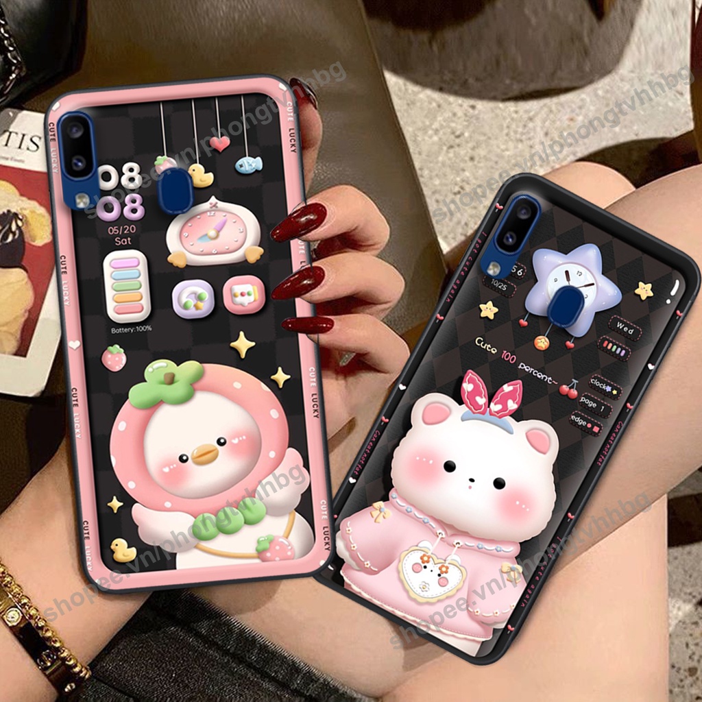Ốp lưng Samsung M20 / M30 gấu,thỏ trắng , đồng hồ dễ thương cute cực đẹp
