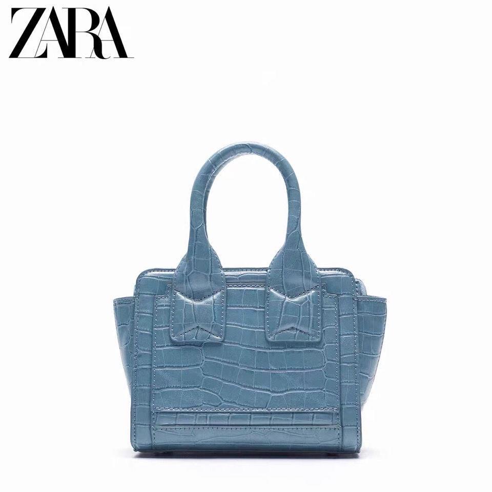 Zara Túi Xách Mini Đeo Vai Họa Tiết Da Cá Sấu Dễ Thương Xinh Xắn