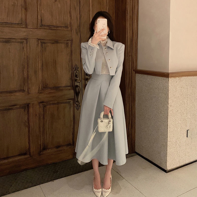 Song Moonlight Song Eve Style Bộ Áo / Váy Dài Mùa Thu Tinh Tế Phong Cách Cô Gái Fujia