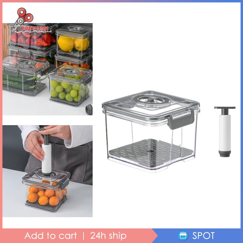 1 [Prettyia1] Hộp Nhựa Hút Chân Không Đựng Thực Phẩm Hình Chữ Nhật