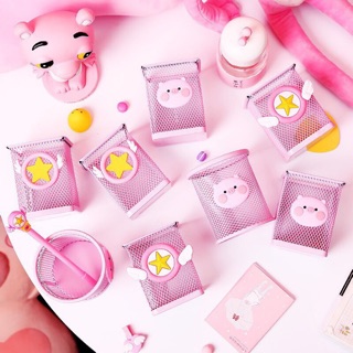 PHỤ KIỆN ĐỰNG BÚT KIM LOẠI CUTE MÀU HỒNG