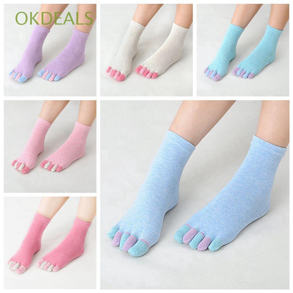 Vớ cổ cao thiết kế 5 ngón chân màu sắc ngọt ngào dễ thương cho nữ