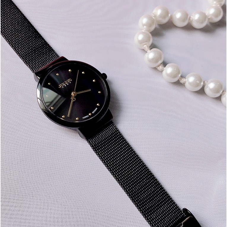 Đồng hồ cặp Julius Ja426 dây thép (đen)
