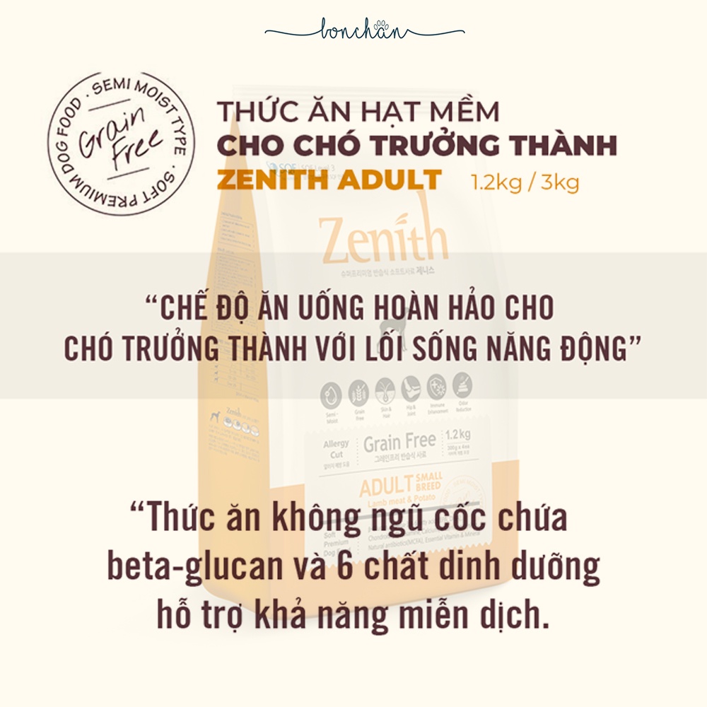 Hạt mềm Zenith Adult cho chó lớn túi 1,2kg