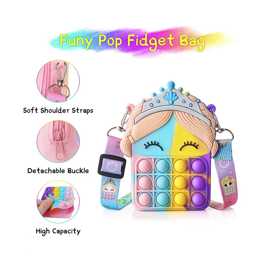 Túi Đeo Chéo Hình Nhân Vật Elsa Dễ Thương Cho Bé