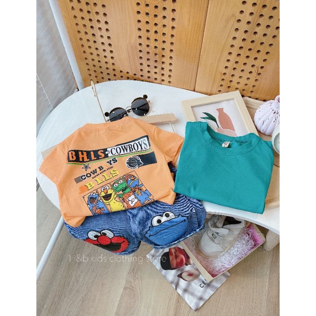 [8-19kg] Set bộ HB kids áo phông quần jean bé trai