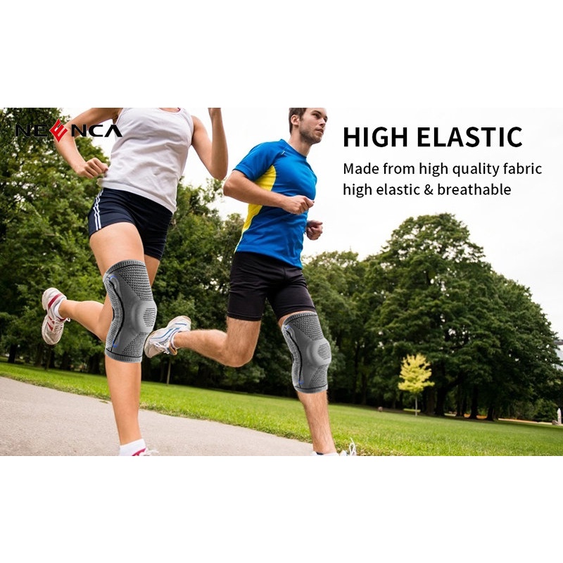 Băng đệm đầu gối NEENCA bằng silicone lò xo trợ lực chuyên dụng bảo vệ bánh chè tập gym/ bóng đá/ bóng rổ/ chạy bộ