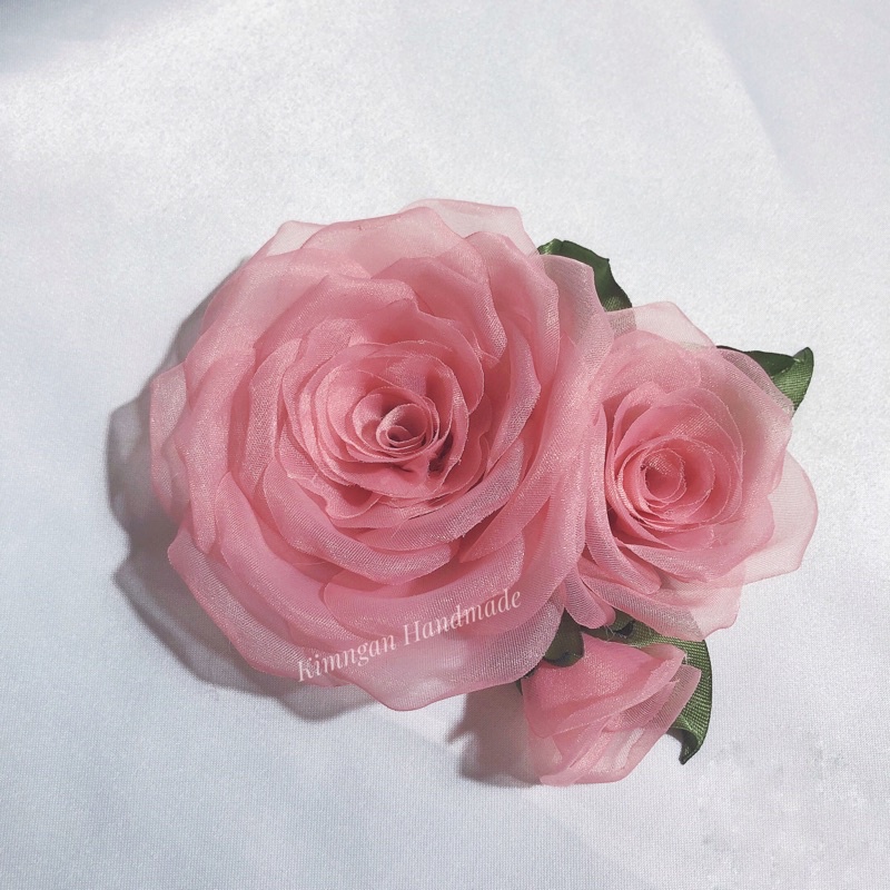 Hoa cái áo handmade- Chùm hoa 2 nụ nhỏ- Hoa size 12cm