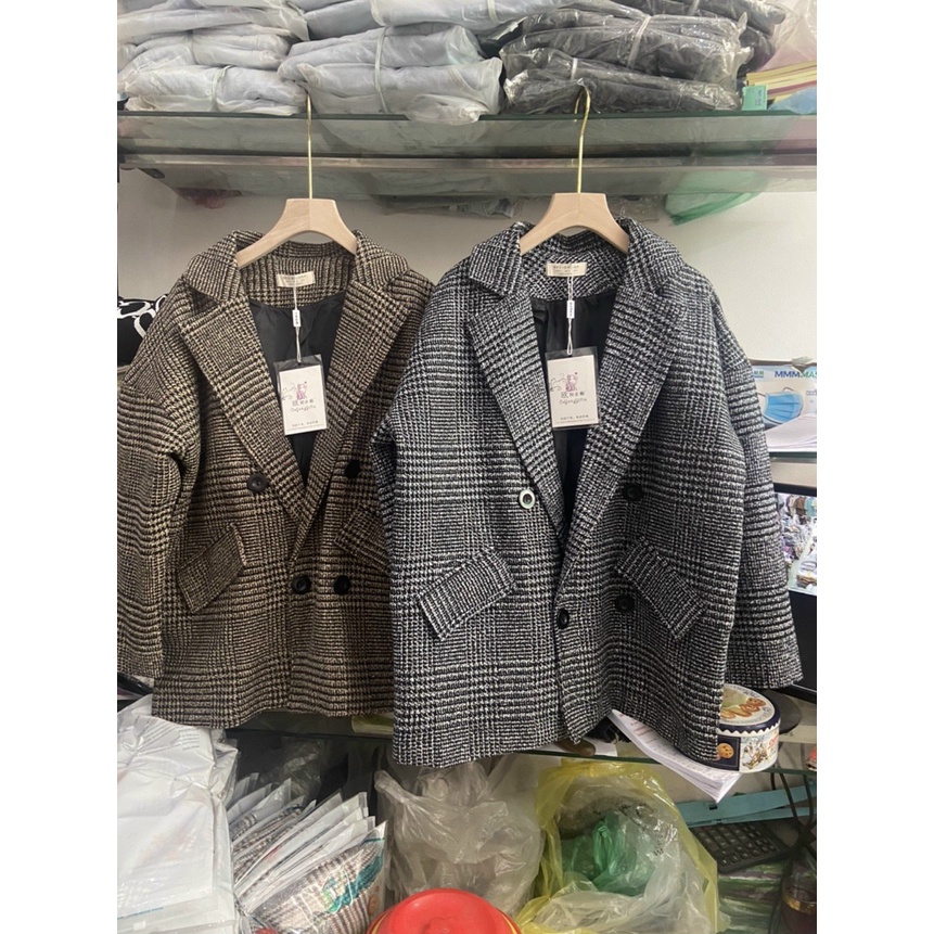 Áo vest nữ 2 lớp - Áo blazer trơn/kẻ tông màu lạ (hàng sẵn) xuu_design | BigBuy360 - bigbuy360.vn