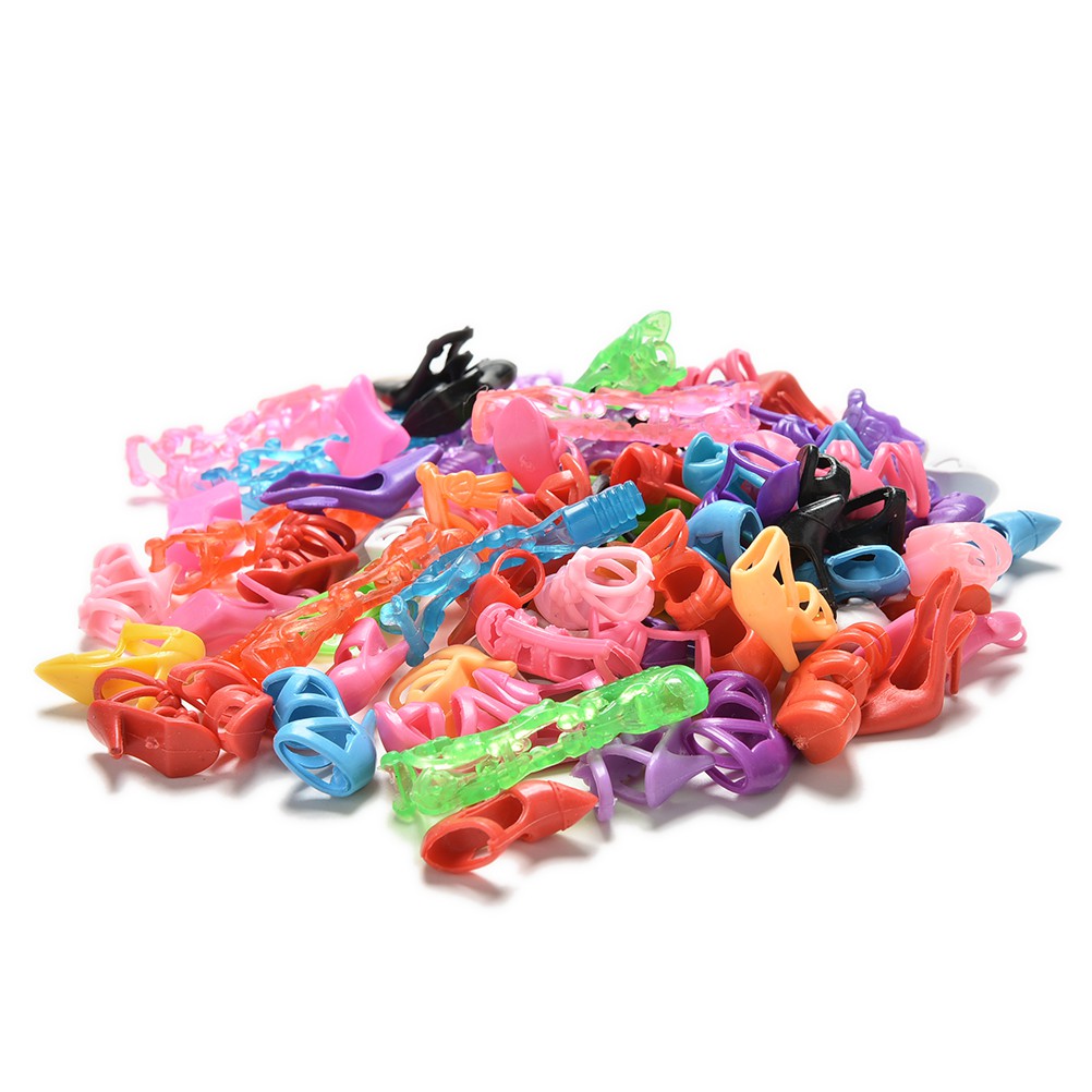 Set 40 Giày Cao Gót Nhiều Màu Sắc Xinh Xắn Cho Búp Bê Barbie