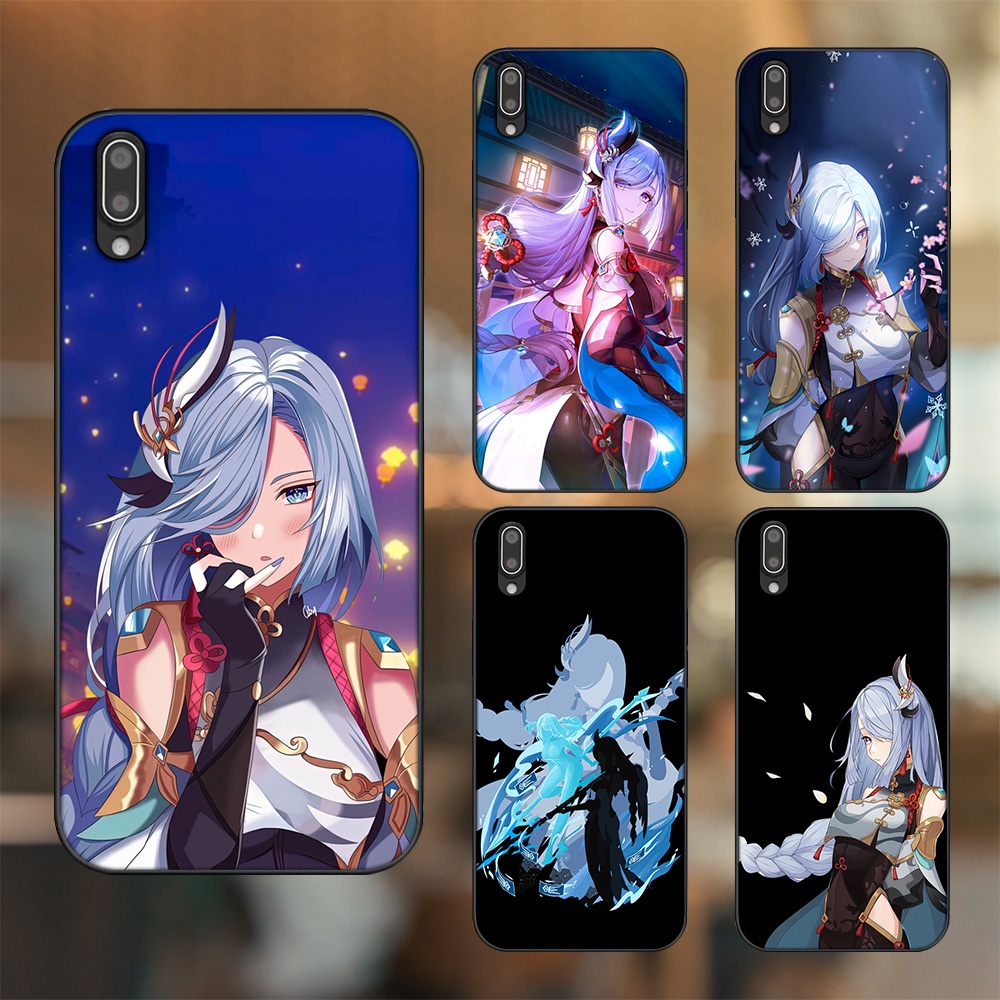 Ốp lưng Vivo Y93 viền đen in hình Shenhe Genshin Impact