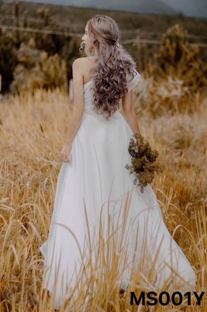 Đầm maxi lệch vai bèo