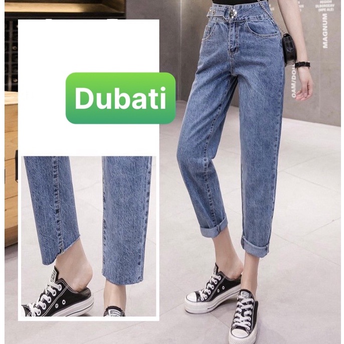 QUẦN JEAN NỮ CHẤT BÒ XANH HÀN QUỐC KHÓA KIỂU NÚT DÂY LƯNG CAO NÂNG MÔNG SANG CHẢNH- DUBATI FASHION