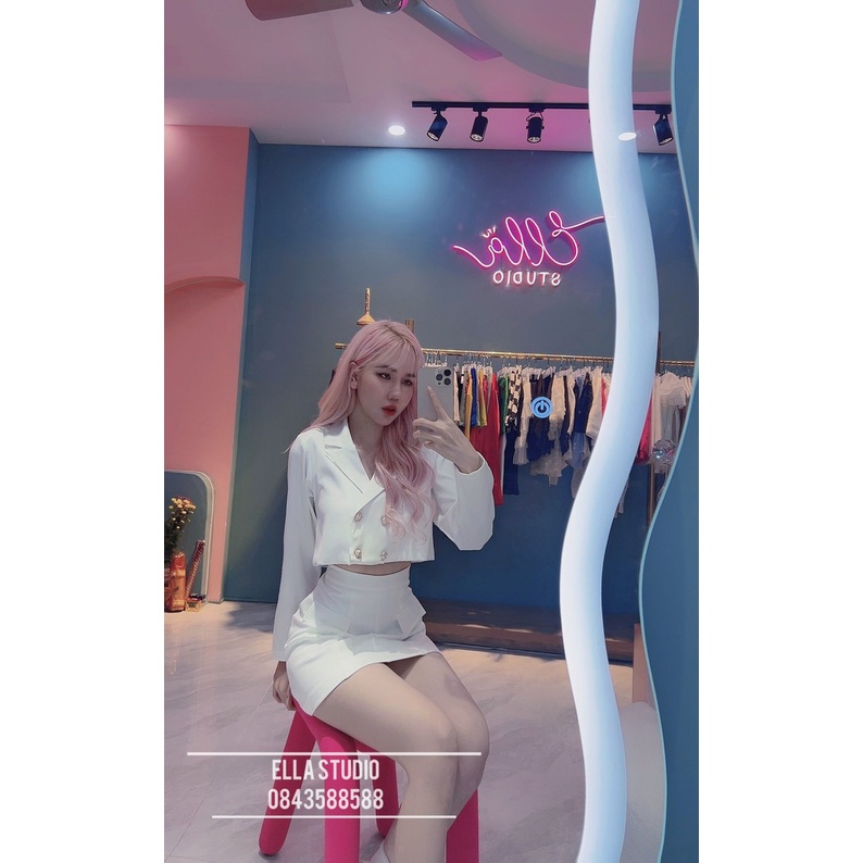 Set Áo Vest Đính Cúc Kèm Chân Váy Chữ A body Xinh Xắn Sang Chảnh