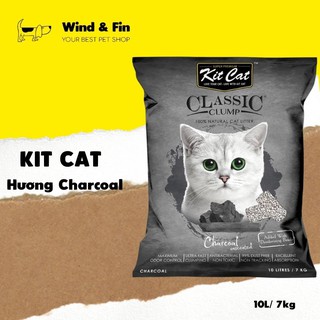 Cát mèo kitcat - classic clump - charcoal - 10l