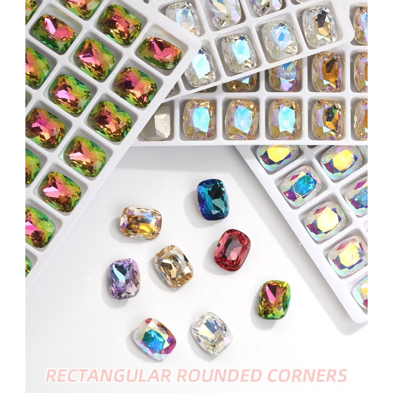 Set 10 Phụ Kiện Đá Đính Trang Trí Móng Tay Mũi Nhọn Lấp Lánh