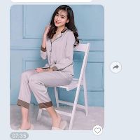 Bộ lụa satin dáng dài