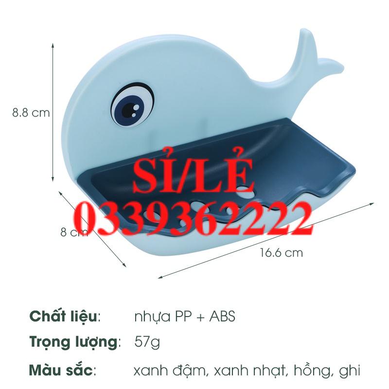 [ COCOLOVE ] Khay đựng xà phòng - Kệ để xà bông dán tường nhà tắm hình cá voi 2 lớp cao cấp (KCV04)