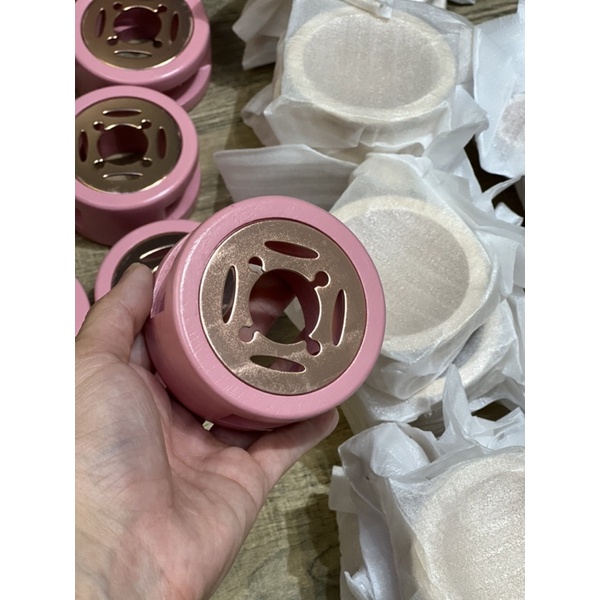 Bếp nến - Bếp nấu ăn mini - Hinh tròn mặt kim loại hoa văn