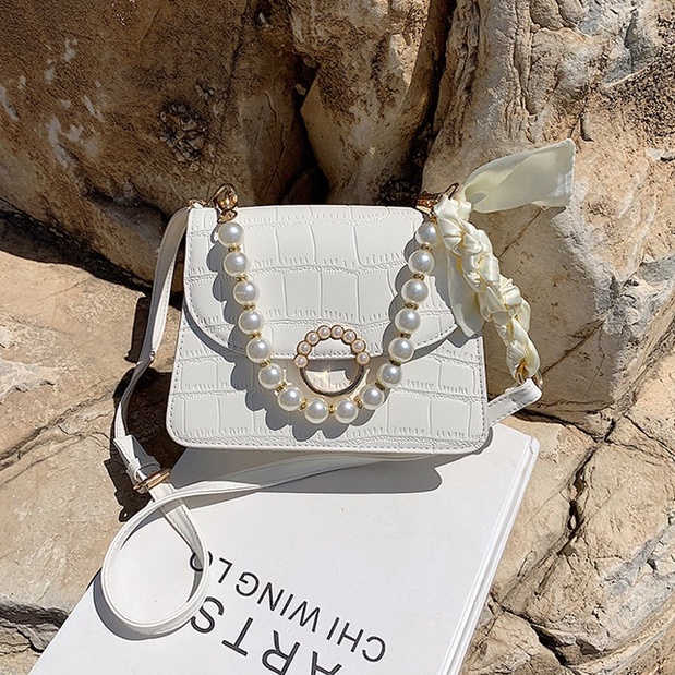 Faya - Túi xách đi tiệc da vân phối châu sang trọng T1106