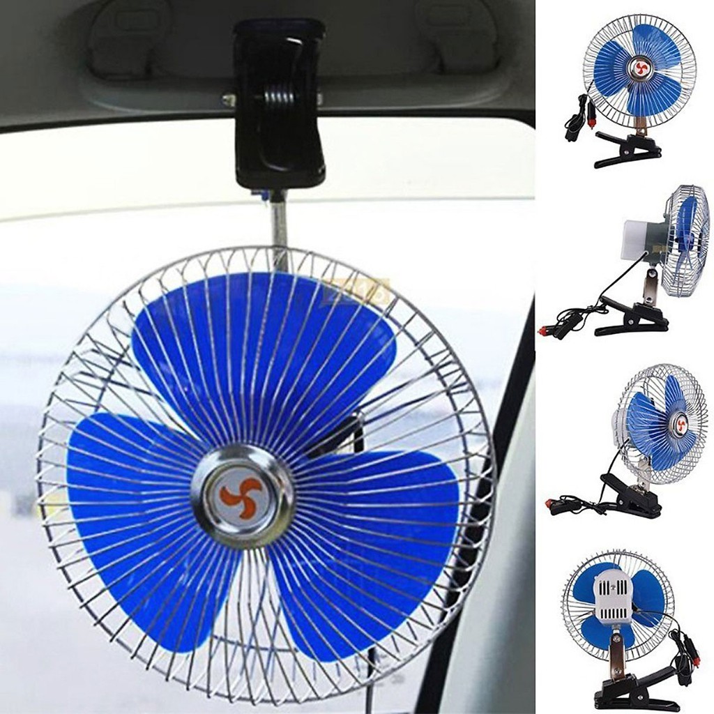 Quạt treo ô tô 12v có lồng sắt bảo vệ - HV Store 388