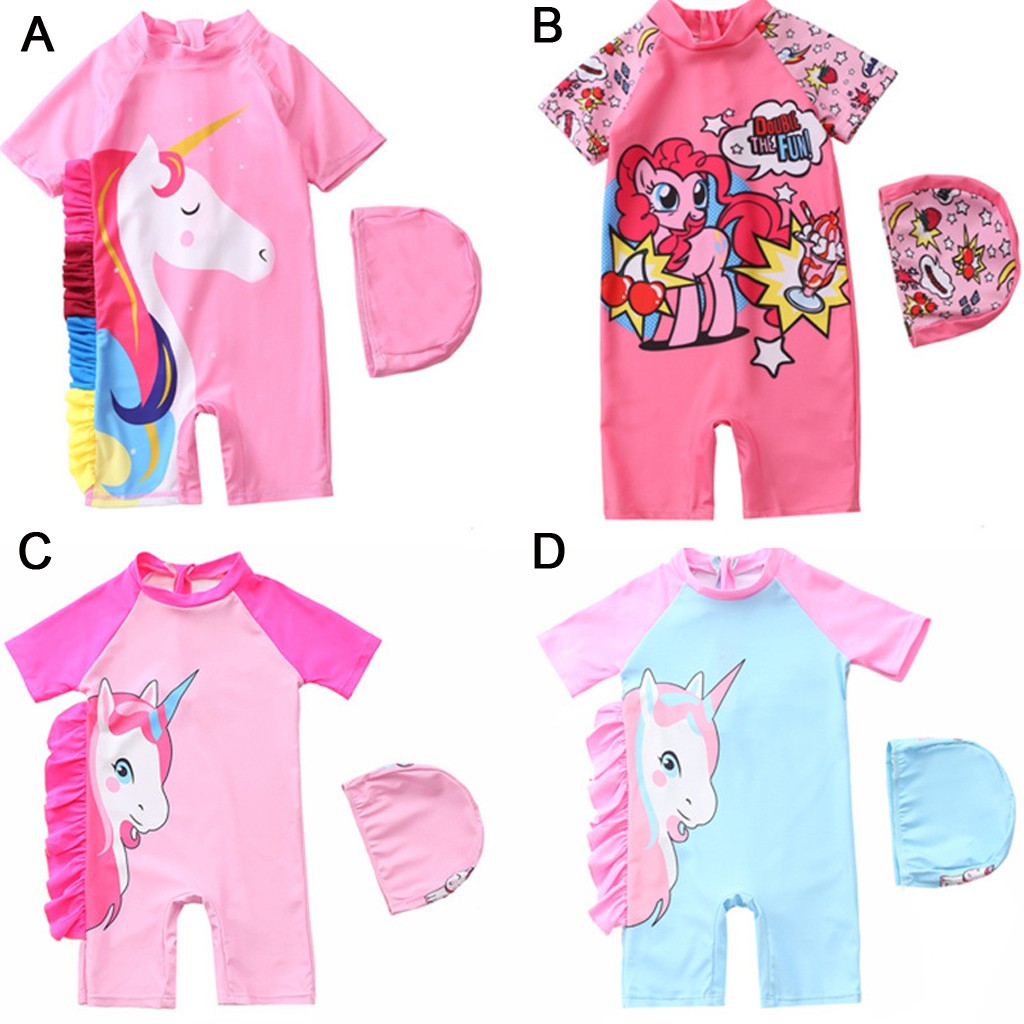 Bộ Đồ Bơi Một Mảnh In Hình Ngựa Pony Dễ Thương Cho Bé Gái