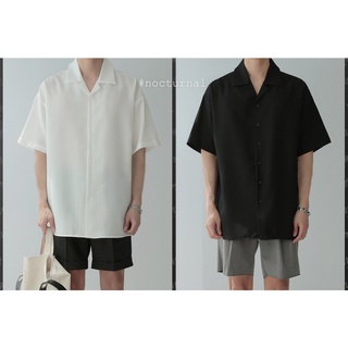 ÁO SƠ MI LỤA TAY NGẮN TRƠN BASIC NOCTURNAL Nam Nữ Cặp Đôi Unisex Phong Cách Dạo Phố Sài Gòn Ulzzang 2021