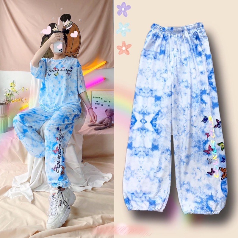 Cả Set Loang 3D Phản Quang COLKIDS CLUB(Quần LongPant-OverTee)