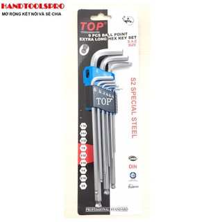 Bộ Lục Giác 9 Cây Hệ Inch (1/16 -- 3/8) TOP - TW-21009B-WM