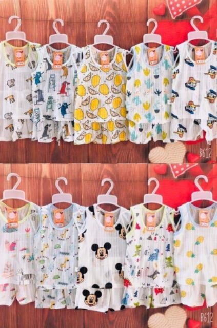 Combo 5 bộ cotton giấy cho bé 4-14kg