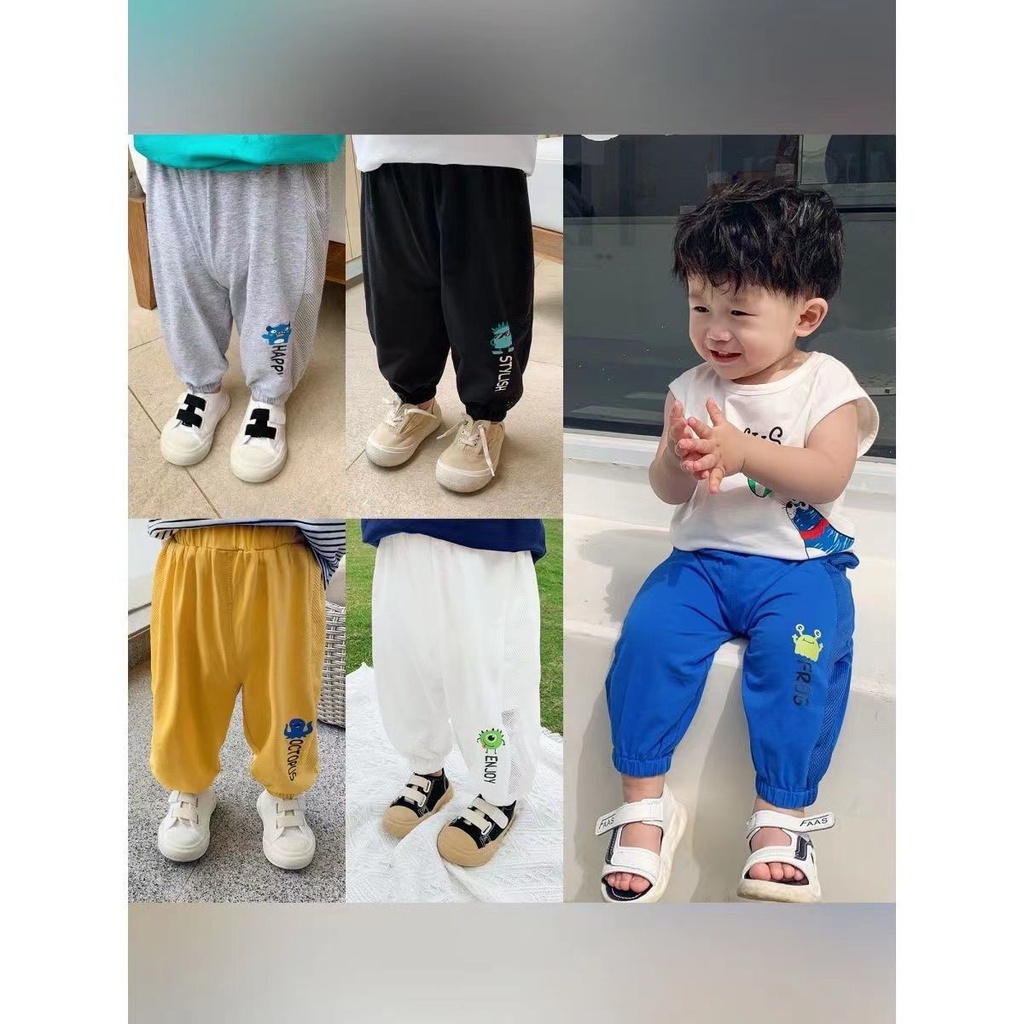 [Babycat] Hàng Có Sẵn Quần Dài Dáng Rộng Mỏng Thoải Mái Phong Cách Nhật Bản Hàn Quốc Thời Trang Mùa Hè Dành Cho Bé Trai 2022