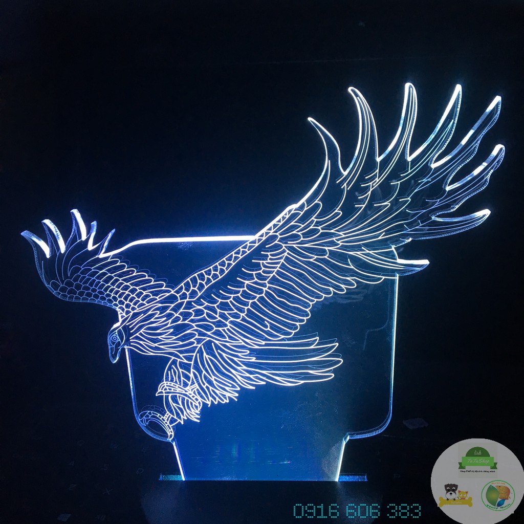 Led 3D Đại Bàng 7 màu tự chuyển