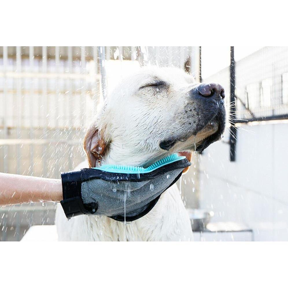 Găng tay tắm Găng tay chải lông cho Chó Mèo thú cưng GROOMING GLOVE Dài 24cm Giúp thú cưng thư giãn sảng khoái