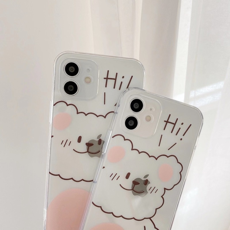 Ốp điện thoại TPU dẻo trong suốt họa tiết chú gấu dễ thương thích hợp cho IPhone 12 11 Pro Max SE X XR Xs Max 8 7 Plus