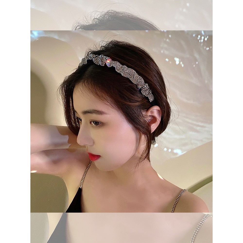 Bờm tóc Hàn Quốc đính đá lấp lánh Miituu băng đô cài tóc pha lê phong cách Hàn Quốc cho nữ sang trọng BDD1