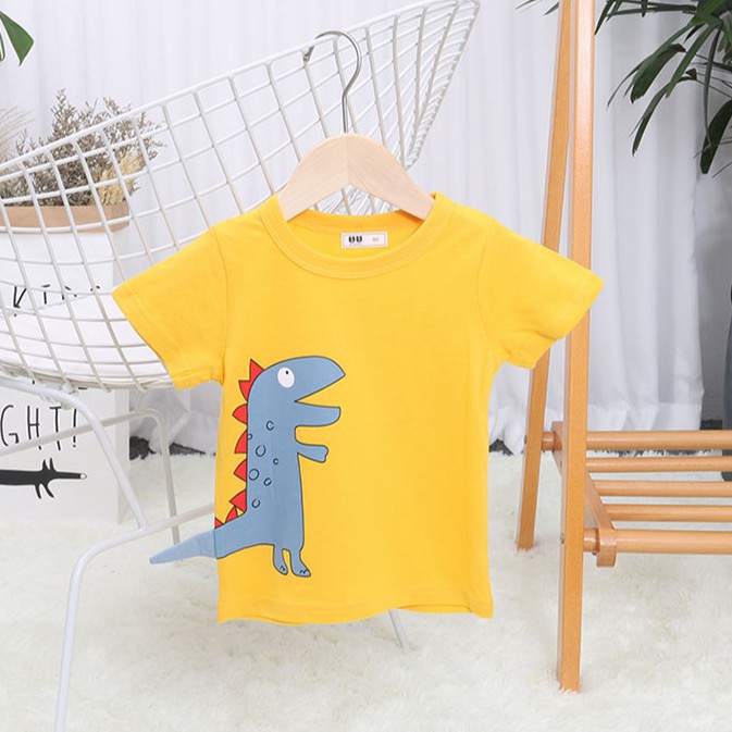 Áo thun tay ngắn in hình khủng long cho bé trai