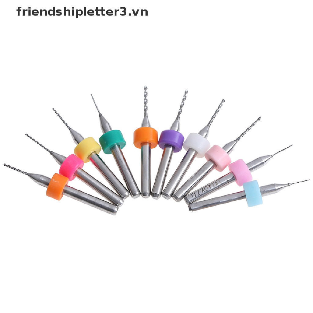 Bộ 10 Mũi Khoan Pcb Mini 0.1~1.0mm Chuyên Dụng