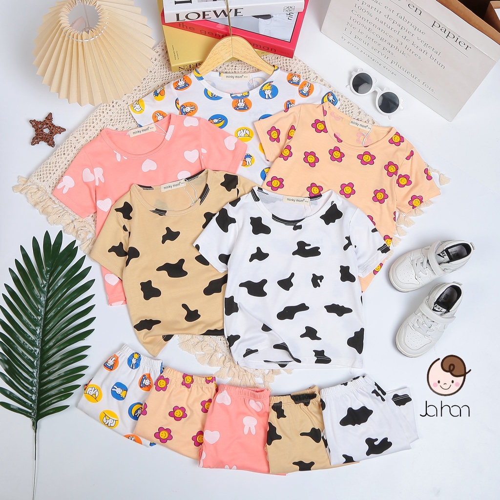 Bộ Cộc Tay Cho Bé FREE SHIP Bộ Minky Mom Cộc Tay Chất Thun Lạnh siêu mềm mịn thoáng mát