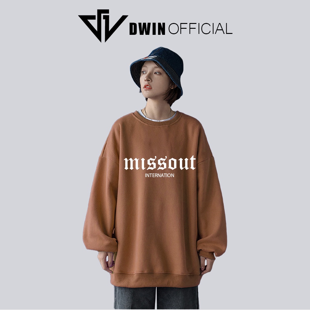 Áo sweater nỉ Missout unisex DWIN basic nam nữ form rộng oversize local brand SP00114