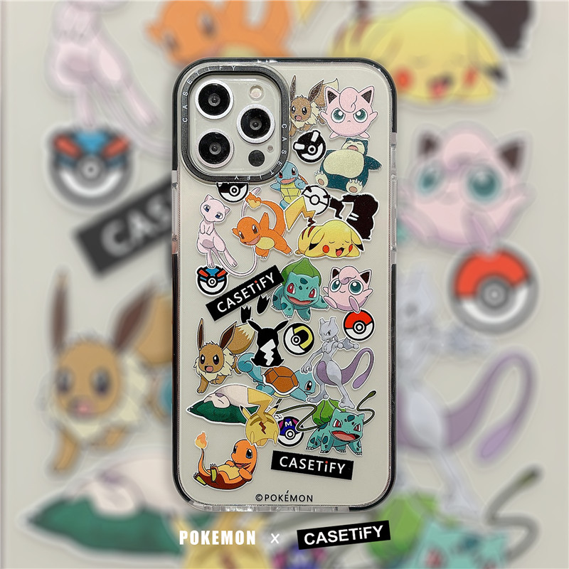 Ốp điện thoại CASETIFY chống rơi in Anime Pokémon Pikachu cho iPhone SE 2020 11 Pro Max X XS Max XR 12 Pro Max 12 Mini